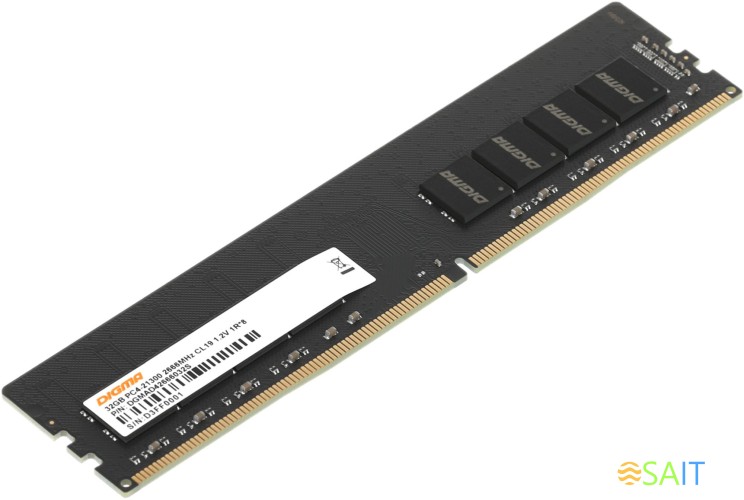 Память DDR4 32Gb 2666MHz Digma DGMAD42666032S RTL PC4-21300 CL19 DIMM 288-pin 1.2В single rank Ret