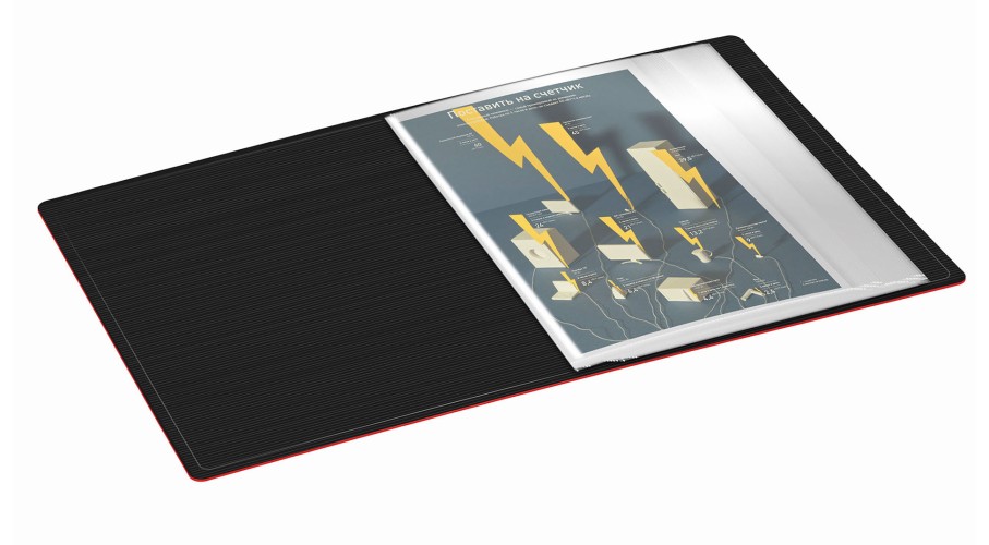 Папка с 100 прозр.вклад. Бюрократ DeLuxe DLVBOX100RED A4 пластик 0.7мм красный в коробе