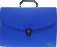 Портфель Бюрократ -BPP13BLUE 13 отдел. A4 пластик 0.7мм синий