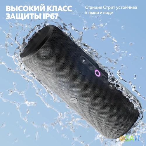 Умная колонка Yandex Стрит Алиса черный 30W 2.0 BT/Wi-Fi 10м 3300mAh (YNDX-00030BLK)
