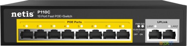 Коммутатор Netis P110C (L2) 10x100Мбит/с 8PoE+ 120W неуправляемый