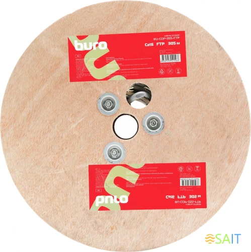 Кабель сетевой Buro BU-COP-055-FTP FTP 4 пары cat.6 solid 0.55мм Cu 305м серый