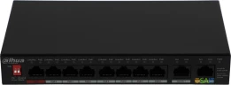 Коммутатор Dahua DH-PFS3010-8ET-96 (L2) 8x100Мбит/с 8PoE 96W неуправляемый