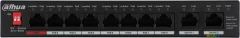 Коммутатор Dahua DH-PFS3010-8ET-96 (L2) 8x100Мбит/с 8PoE 96W неуправляемый