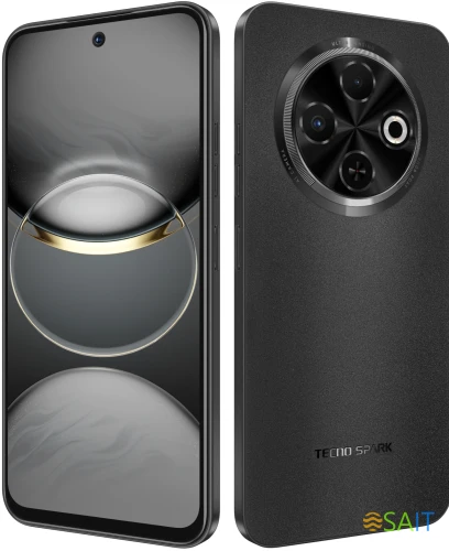 Смартфон Tecno Spark 30C 256Gb 8Gb черный моноблок 3G 4G 2Sim 6.67" 720x1600 Android 14 48Mpix 802.11 a/b/g/n/ac NFC GPS GSM900/1800 GSM1900 Protect FM A-GPS microSD max1024Gb