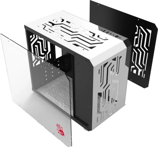 Корпус Bloody BD-CC110 белый/черный без БП mATX 5x120mm 2xUSB3.0 audio