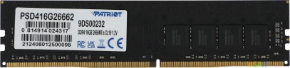 Память DDR4 16GB 2666MHz Patriot PSD416G26662 Signature RTL PC4-21300 CL19 DIMM 288-pin 1.2В single rank Ret