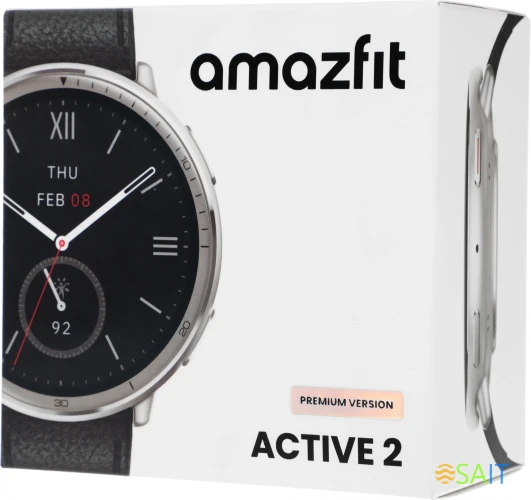 Смарт-часы Amazfit Active 2R A2437 Premium 43.9мм 1.32" AMOLED корп.серебристый рем.черный разм.брасл.:150-210мм (6970100377569)