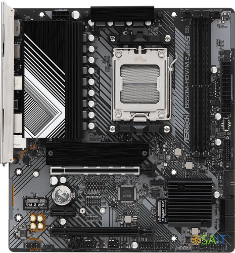 Материнская плата Asrock B650M-HDV/M.2 SocketAM5 AMD B650 2xDDR5 mATX AC`97 8ch(7.1) 2.5Gg RAID+HDMI+DP