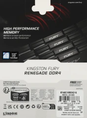 Память DDR4 2x8GB 4800MHz Kingston KF448C19RB2K2/16 Fury Renegade Black RTL Gaming PC4-38400 CL19 DIMM 288-pin 1.5В kit single rank с радиатором Ret