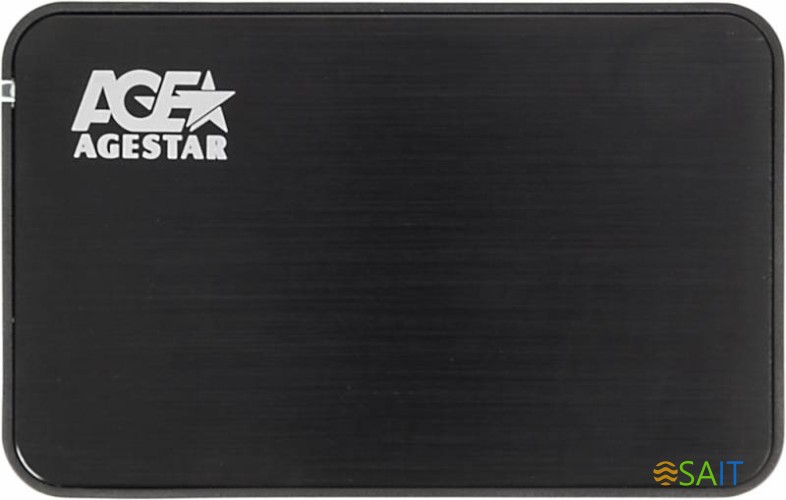 Внешний корпус для HDD/SSD AgeStar 3UB2A8-6G SATA I/II/III пластик/алюминий черный 2.5"