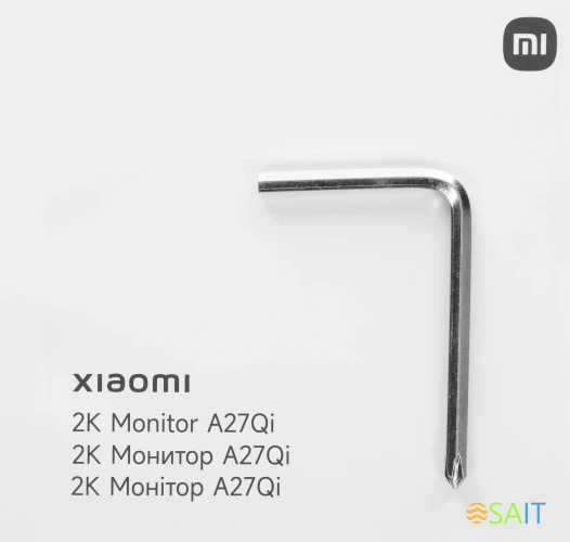 Монитор Xiaomi 27" 2K Monitor A27Qi черный IPS LED 16:9 HDMI матовая 1000:1 250cd 178гр/178гр 2560x1440 100Hz DP 2K 4.2кг