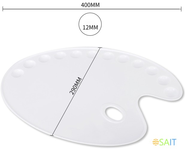 Палитра для смешивания красок Deli 68300 эллипс 400x290мм пластик