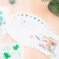 Палитра для смешивания красок Deli 68300 эллипс 400x290мм пластик