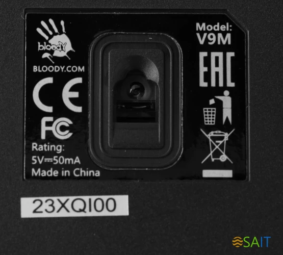 Мышь A4Tech Bloody V9M черный оптическая 6200dpi USB 9but