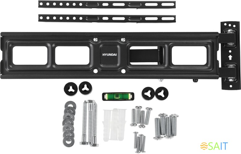 Кронштейн для телевизора Hyundai GL-N4 черный 32"-75" макс.40кг настенный поворотно-выдвижной и наклонный