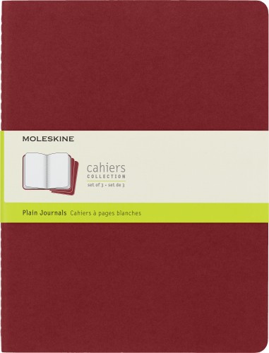Блокнот Moleskine CAHIER JOURNAL CH123 XLarge 190х250мм обложка картон 120стр. нелинованный клюквенный (3шт)