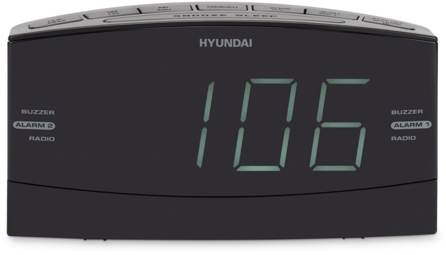 Радиобудильник Hyundai H-RCL238 черный LCD подсв:белая часы:цифровые FM