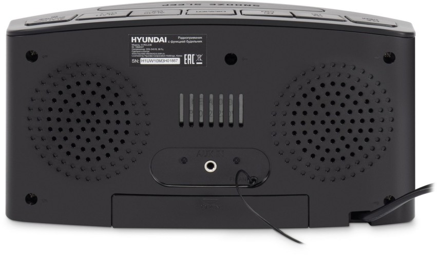 Радиобудильник Hyundai H-RCL238 черный LCD подсв:белая часы:цифровые FM