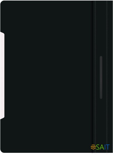 Папка-скоросшиватель Бюрократ PS-P20BLCK A4 прозрач.верх.лист боков.перф. пластик черный 0.12/0.16