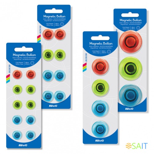Магнит Kw-Trio 8304M для досок пластик ассорти d40мм круглый (упак.:3шт)