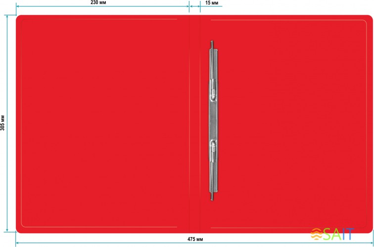 Папка метал.пруж.скоросш. Бюрократ -PZ05PRED A4 пластик 0.5мм торц.наклейка красный