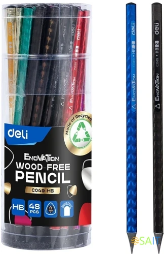 Карандаш ч/г Deli EC049-HB 2.2мм HB трехгран. ассорти