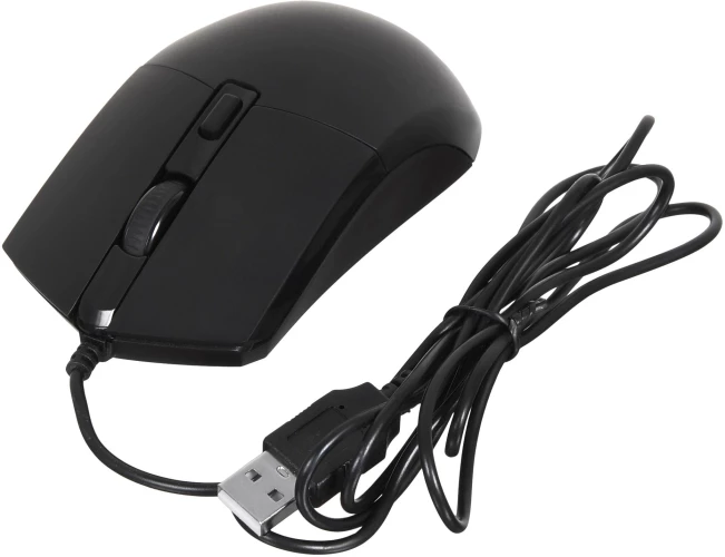 Мышь Оклик 207M черный оптическая 2400dpi USB 4but (1474598)