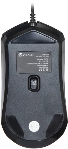 Мышь Оклик 207M черный оптическая 2400dpi USB 4but (1474598)