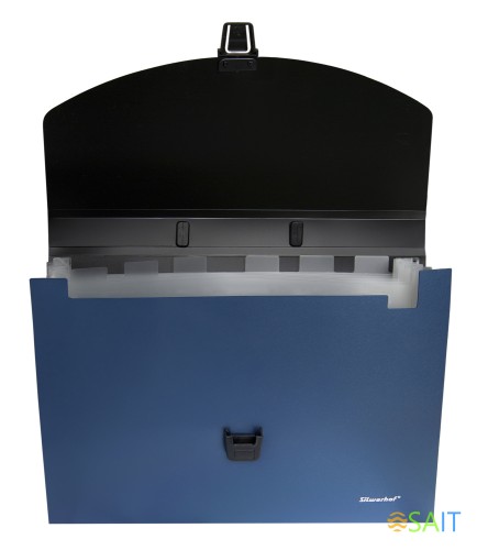 Портфель Silwerhof Perlen 322716-02 6 отдел. A4 пластик синий металлик