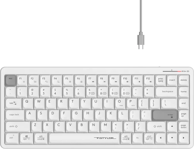 Клавиатура A4Tech Fstyler FBX53C белый USB беспроводная BT/Radio slim Multimedia (FBX53C)