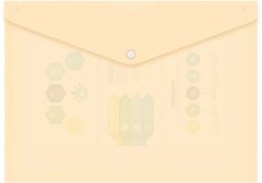 Конверт на кнопке Бюрократ DeLuxe DL801MILK/1 A4 пластик 0.18мм молочный