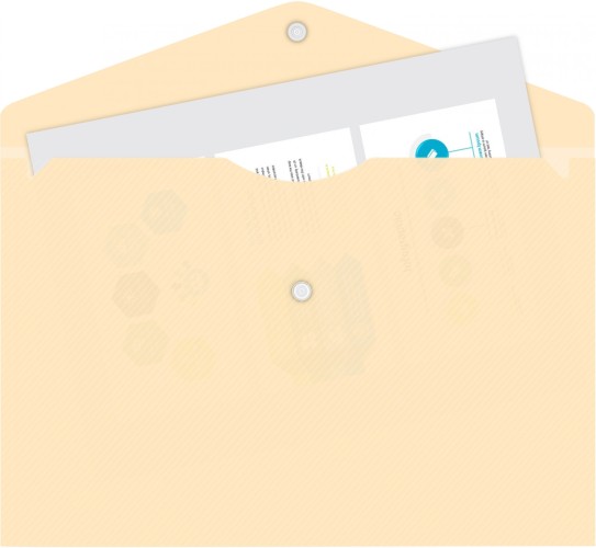 Конверт на кнопке Бюрократ DeLuxe DL801MILK/1 A4 пластик 0.18мм молочный