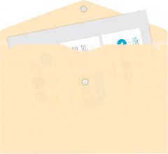 Конверт на кнопке Бюрократ DeLuxe DL801MILK/1 A4 пластик 0.18мм молочный