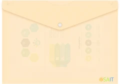 Конверт на кнопке Бюрократ DeLuxe DL801MILK/1 A4 пластик 0.18мм молочный