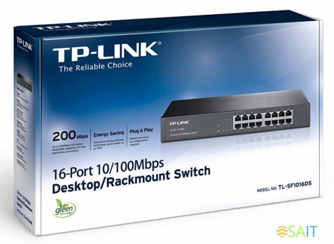 Коммутатор TP-Link TL-SF1016DS (L2) 16x100Мбит/с неуправляемый