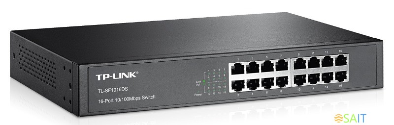 Коммутатор TP-Link TL-SF1016DS (L2) 16x100Мбит/с неуправляемый