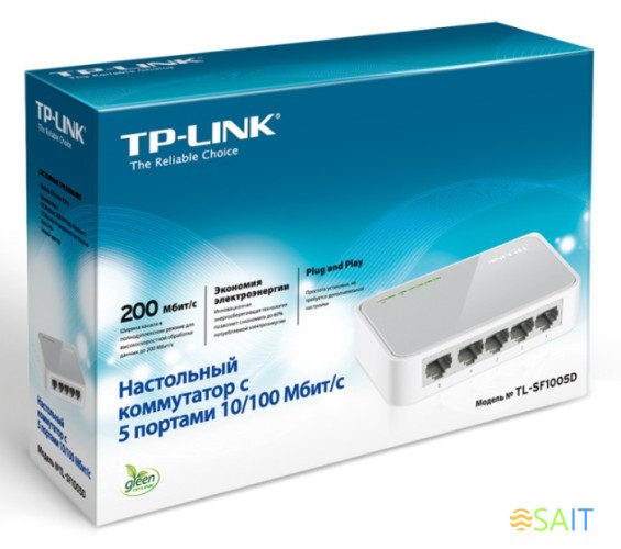 Коммутатор TP-Link TL-SF1005D (L2) 5x100Мбит/с неуправляемый