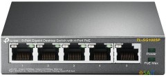 Коммутатор TP-Link TL-SG1005P (L2) 5x1Гбит/с 4PoE+ 65W неуправляемый