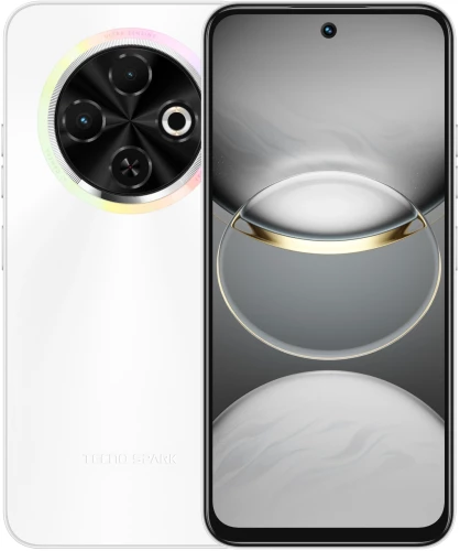 Смартфон Tecno Spark 30C 256Gb 8Gb белый моноблок 3G 4G 2Sim 6.67" 720x1600 Android 14 48Mpix 802.11 a/b/g/n/ac NFC GPS GSM900/1800 GSM1900 Protect FM A-GPS microSD max1024Gb