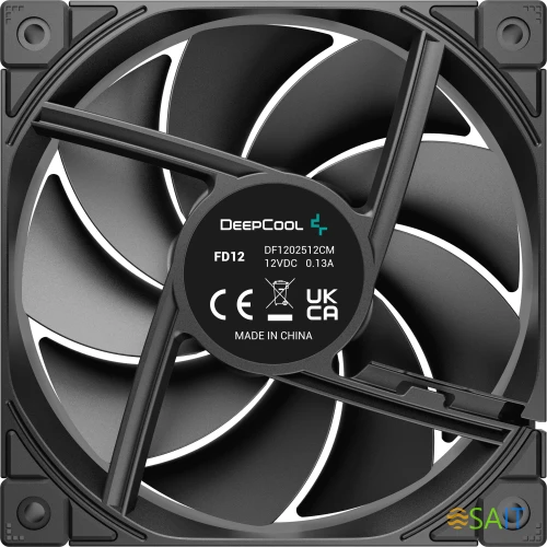 Вентилятор для корпуса Deepcool FD12 120х120x25 черный 4-pin 27.6дБ (R-FD12-BKNPN1-G) Ret
