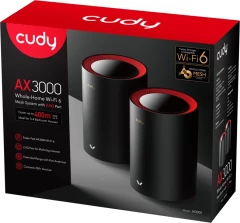 Бесшовный Mesh роутер Cudy M3000 (M3000(2-PACK)) AX3000 100/1000/2500BASE-T черный (упак.:2шт)