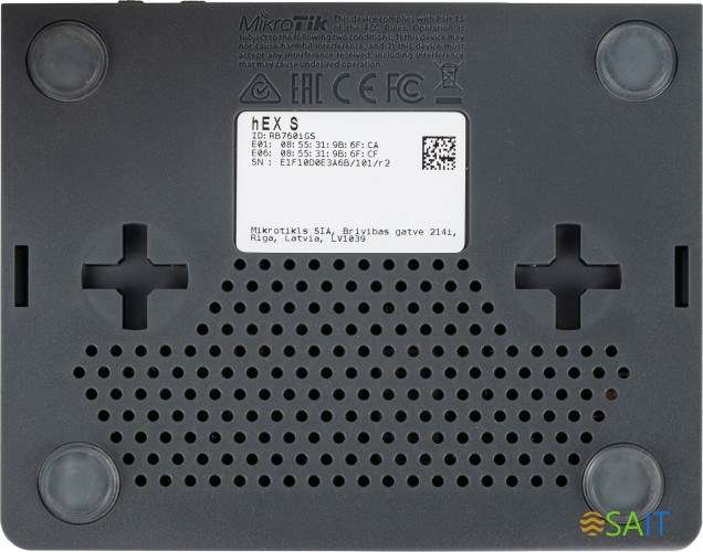Роутер MikroTik hEX S (RB760IGS) 10/100/1000BASE-TX/SFP черный