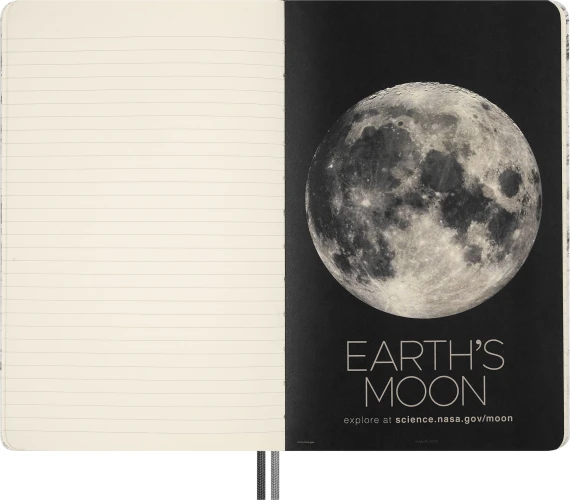 Блокнот Moleskine LIMITED EDITION NASA-INSPIRED SKNTBHL7063S1 Large 130х210мм 176стр. линейка серебристый Moon