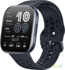 Смарт-часы Amazfit Bip 6 A2435 1.97&quot; AMOLED корп.черный рем.черный разм.брасл.:130-195мм (6970100377866)