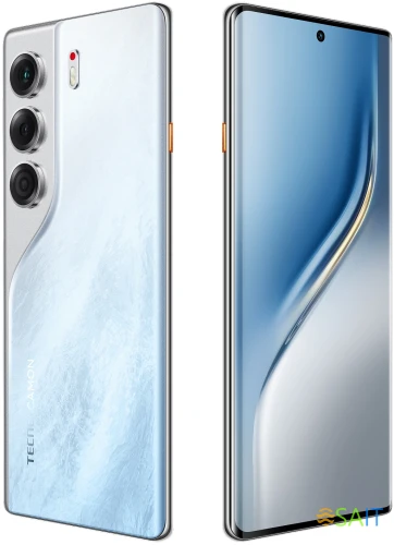 Смартфон Tecno Camon 40 Pro 5G 256Gb 12Gb белый ледяной моноблок 3G 4G 2Sim 6.78" 1080x2436 Android 15 50Mpix 802.11 a/b/g/n/ac/ax NFC GPS GSM900/1800 GSM1900 Protect FM
