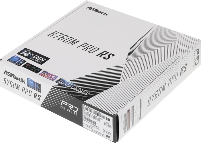 Материнская плата Asrock B760M PRO RS Soc-1700 Intel B760 4xDDR5 mATX AC`97 8ch(7.1) 2.5Gg RAID+HDMI+DP