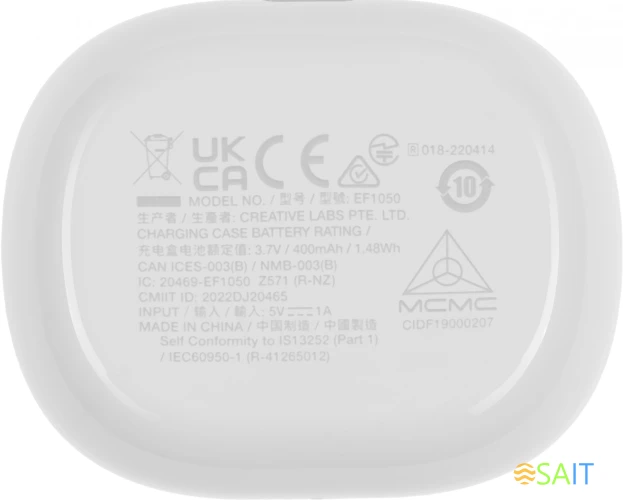 Гарнитура внутриканальные Creative Zen Air белый беспроводные bluetooth в ушной раковине (51EF1050AA000)