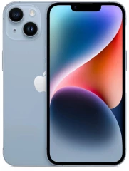 Смартфон Apple A2882 iPhone 14 128Gb 6Gb голубой моноблок 3G 4G 1Sim 6.1" 1170x2532 iOS 16 12Mpix 802.11 a/b/g/n/ac/ax NFC GPS GSM900/1800 GSM1900 Protect