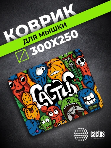 Коврик для мыши Cactus Colorful Cacti 300x250x3мм (CS-MPC-D03M)